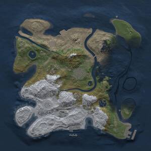 Thumbnail Rust Map: Procedural Map, Size: 3000, Seed: 1191667007, 10 Monuments