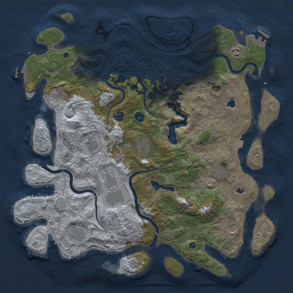 Rust Map: Procedural Map, Size: 4500, Seed: 1679600721, 16 Monuments