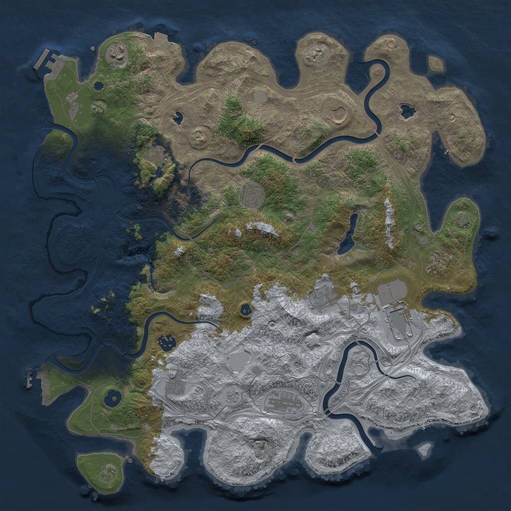Rust Map: Procedural Map, Size: 4500, Seed: 479941751, 17 Monuments