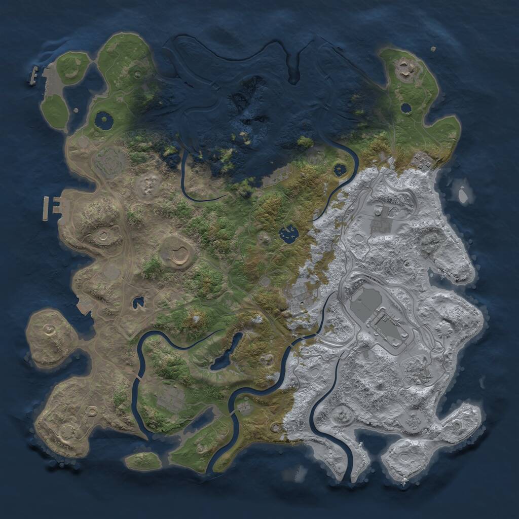 Rust Map: Procedural Map, Size: 4250, Seed: 1878954140, 17 Monuments