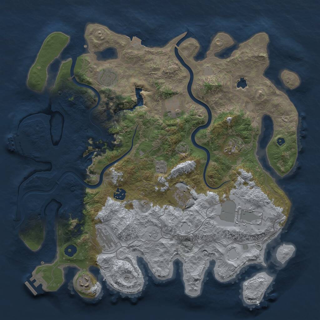 Rust Map: Procedural Map, Size: 4000, Seed: 956375644, 15 Monuments