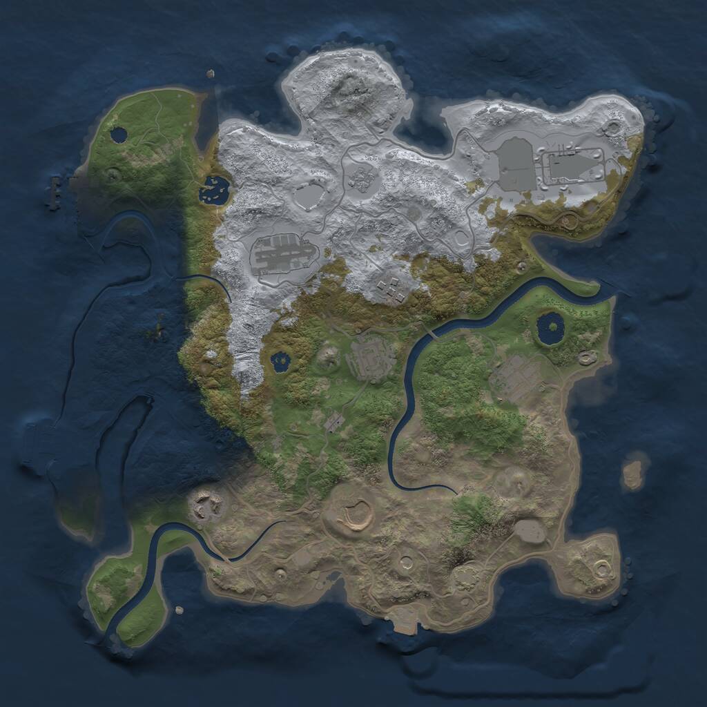 Rust Map: Procedural Map, Size: 3500, Seed: 863199552, 14 Monuments
