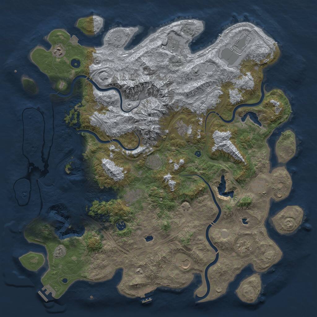 Rust Map: Procedural Map, Size: 5000, Seed: 11902128, 17 Monuments