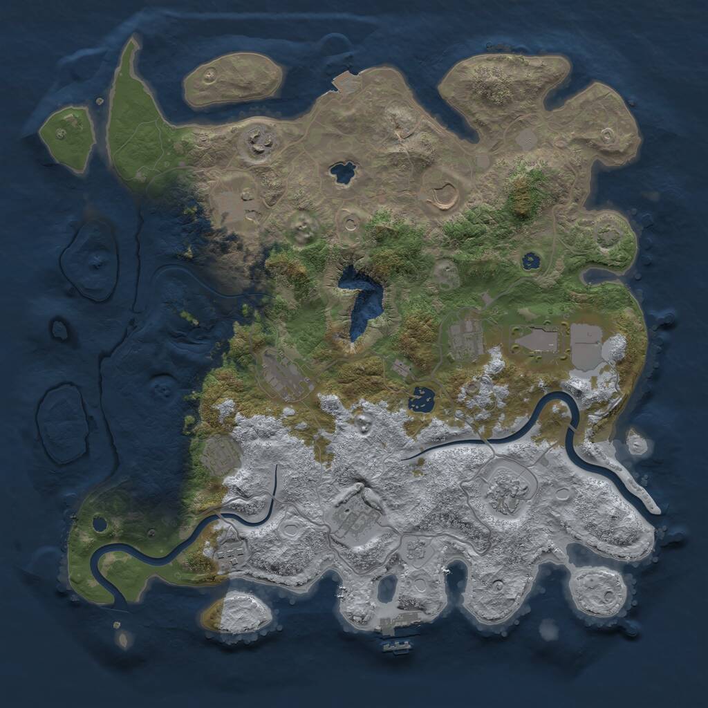 Rust Map: Procedural Map, Size: 4000, Seed: 1254621143, 16 Monuments