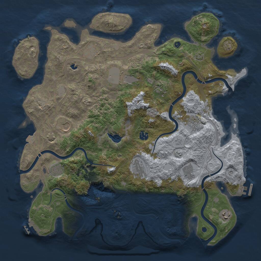 Rust Map: Procedural Map, Size: 4250, Seed: 1063123325, 17 Monuments