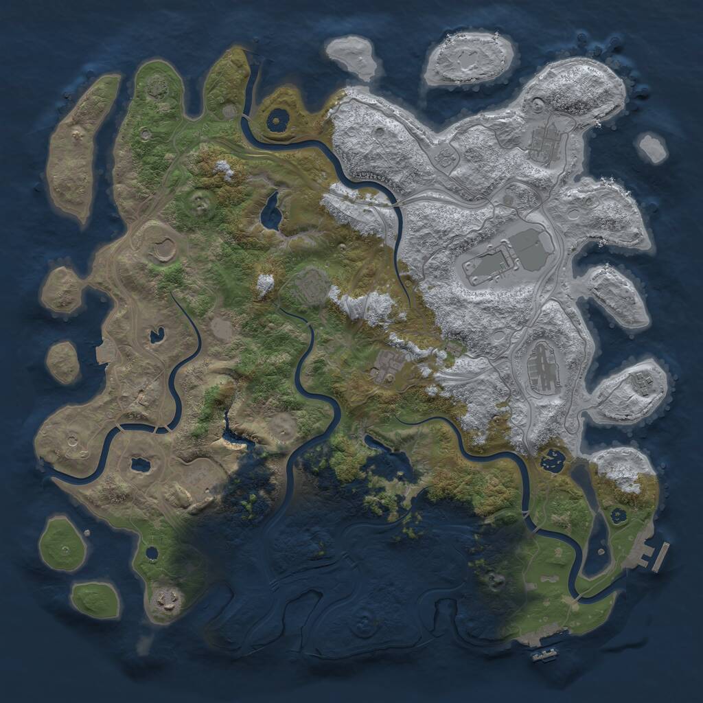 Rust Map: Procedural Map, Size: 4500, Seed: 1539925806, 16 Monuments