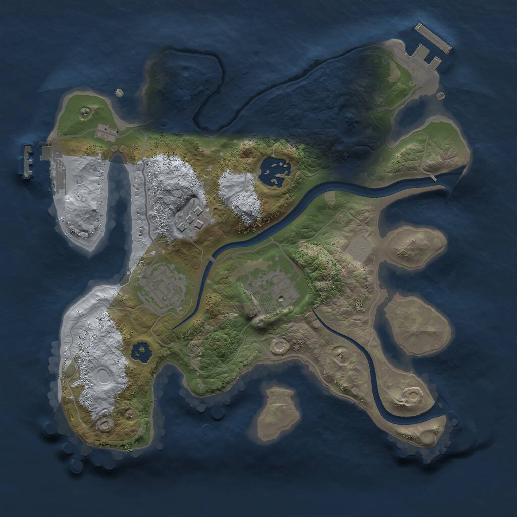 Rust Map: Procedural Map, Size: 2500, Seed: 781344798, 7 Monuments