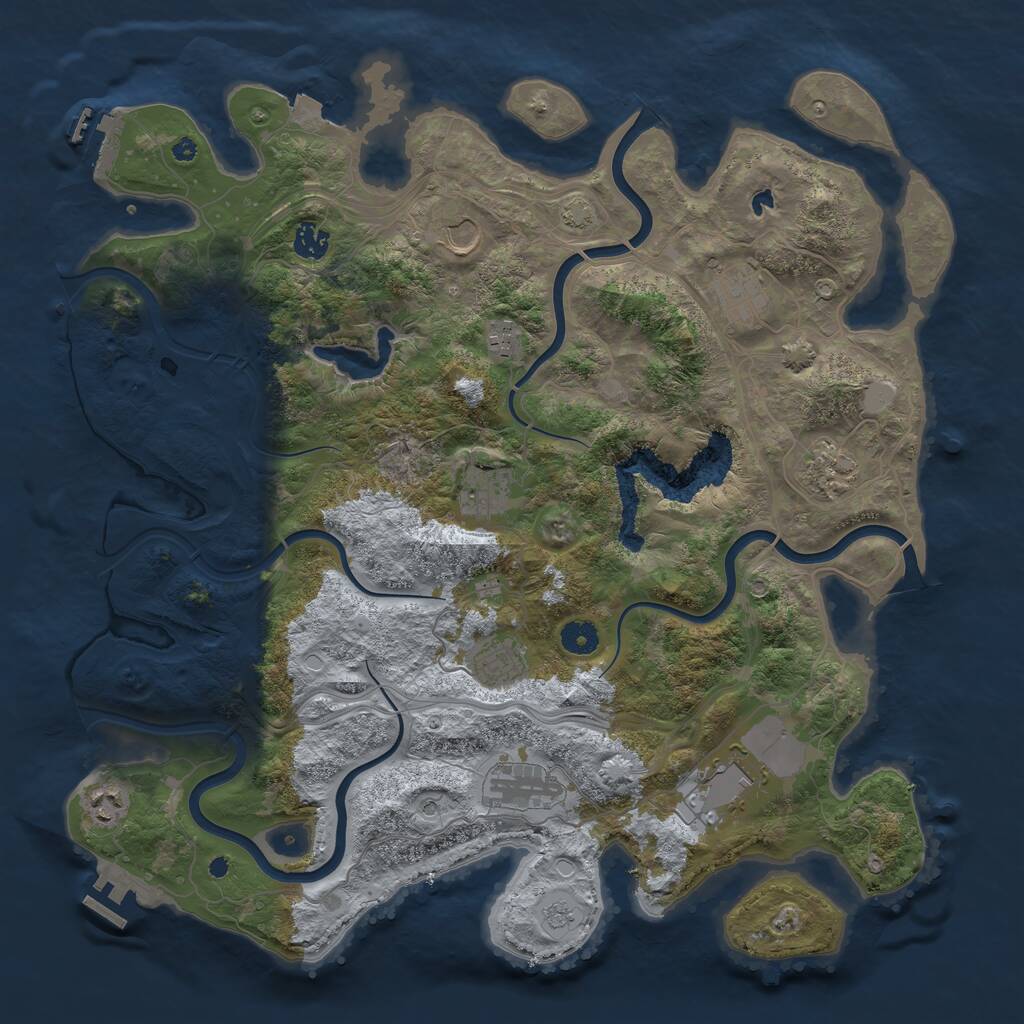 Rust Map: Procedural Map, Size: 4250, Seed: 1149446246, 16 Monuments