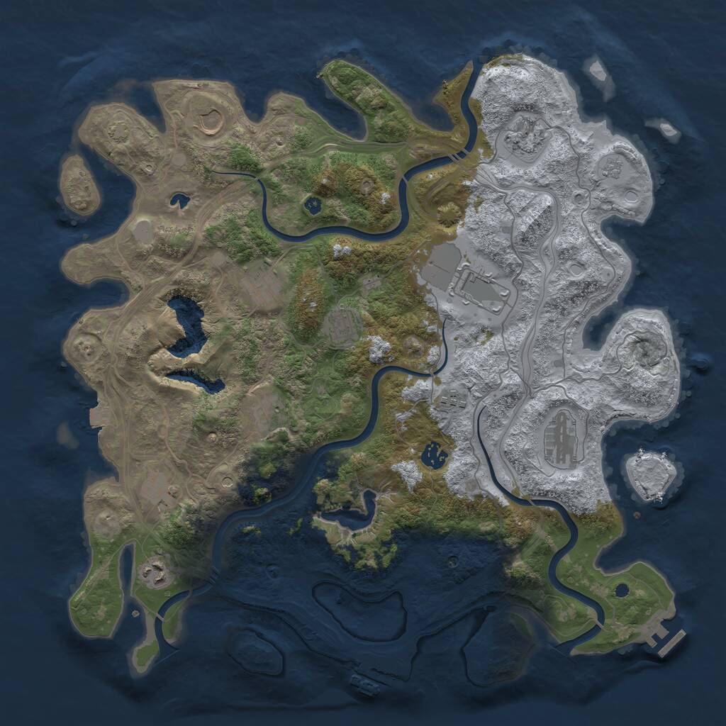 Rust Map: Procedural Map, Size: 4250, Seed: 573562718, 17 Monuments