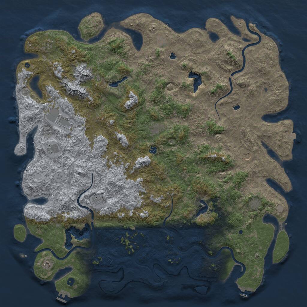 Rust Map: Procedural Map, Size: 6000, Seed: 152514996, 17 Monuments