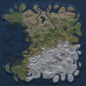 Thumbnail Rust Map: Procedural Map, Size: 5000, Seed: 675003276, 17 Monuments