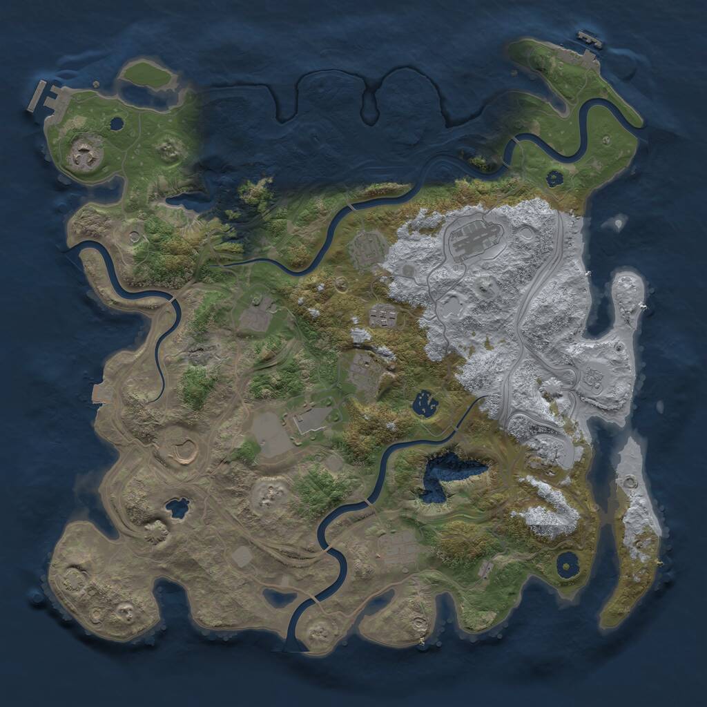 Rust Map: Procedural Map, Size: 4250, Seed: 845927578, 17 Monuments