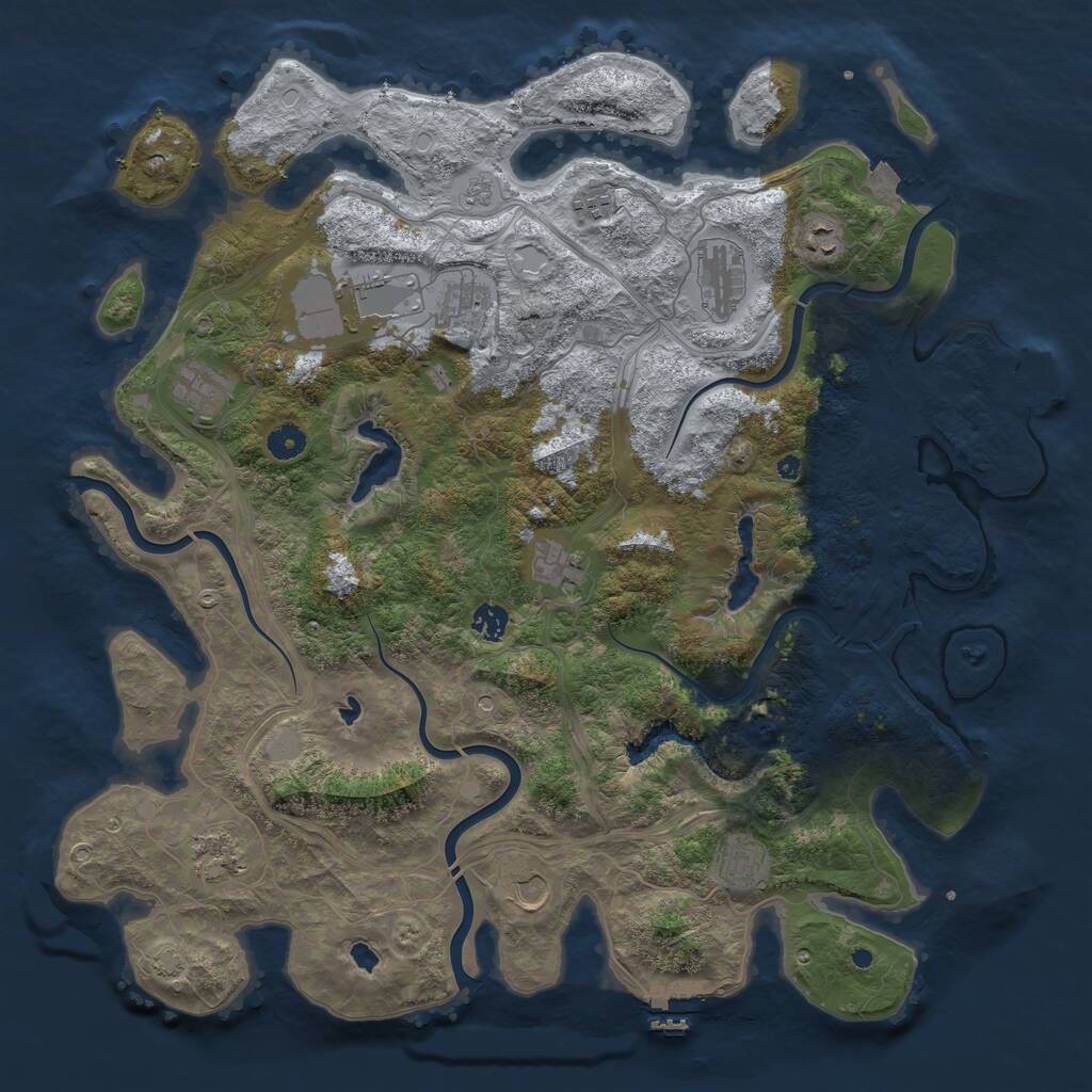 Rust Map: Procedural Map, Size: 4500, Seed: 382892183, 17 Monuments