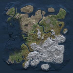 Thumbnail Rust Map: Procedural Map, Size: 3650, Seed: 9900814, 13 Monuments