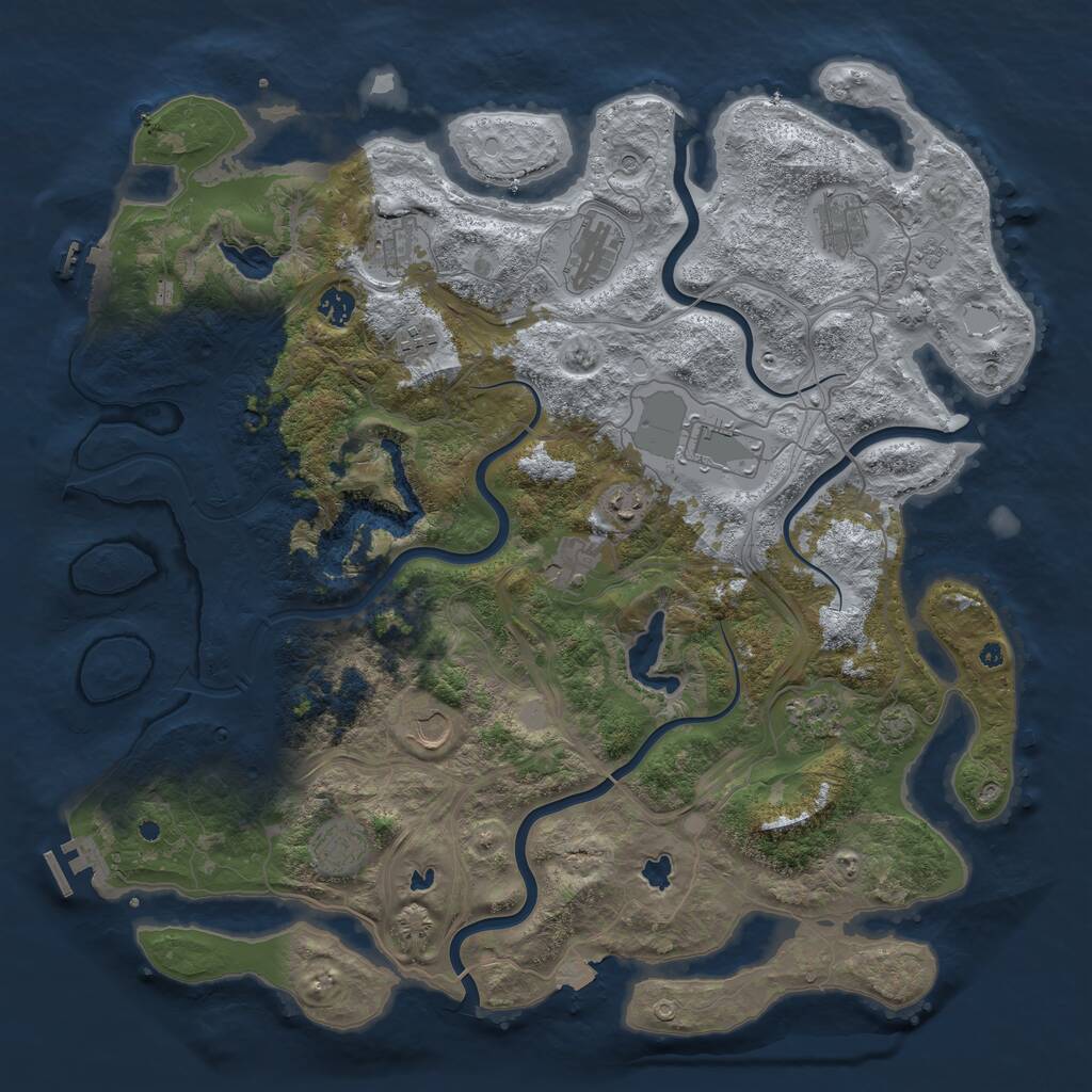 Rust Map: Procedural Map, Size: 4500, Seed: 5464575, 17 Monuments