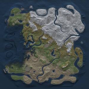 Thumbnail Rust Map: Procedural Map, Size: 4500, Seed: 5464575, 17 Monuments