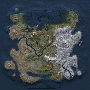 Thumbnail Rust Map: Procedural Map, Size: 3500, Seed: 193845922, 14 Monuments