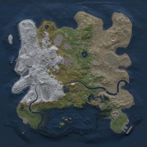 Thumbnail Rust Map: Procedural Map, Size: 3500, Seed: 2101678303, 16 Monuments