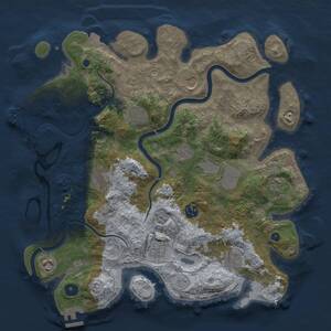 Thumbnail Rust Map: Procedural Map, Size: 3750, Seed: 508940668, 17 Monuments