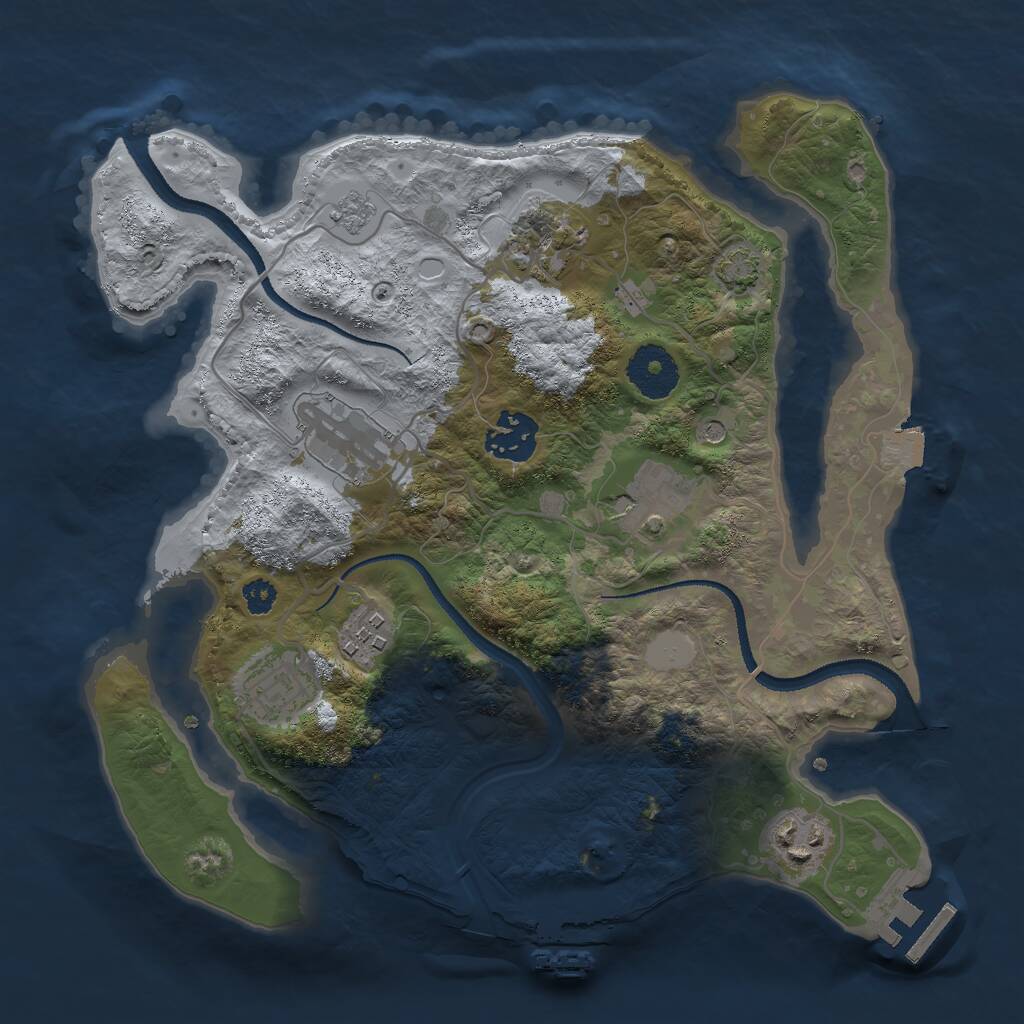 Rust Map: Procedural Map, Size: 3000, Seed: 892042313, 13 Monuments