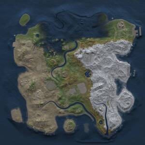 Thumbnail Rust Map: Procedural Map, Size: 3500, Seed: 1905146934, 12 Monuments