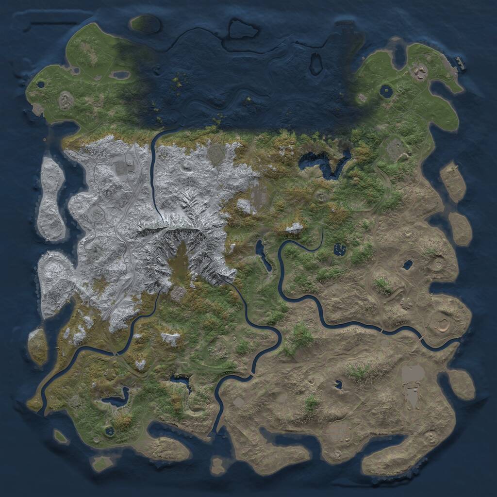 Rust Map: Procedural Map, Size: 5800, Seed: 264480176, 17 Monuments