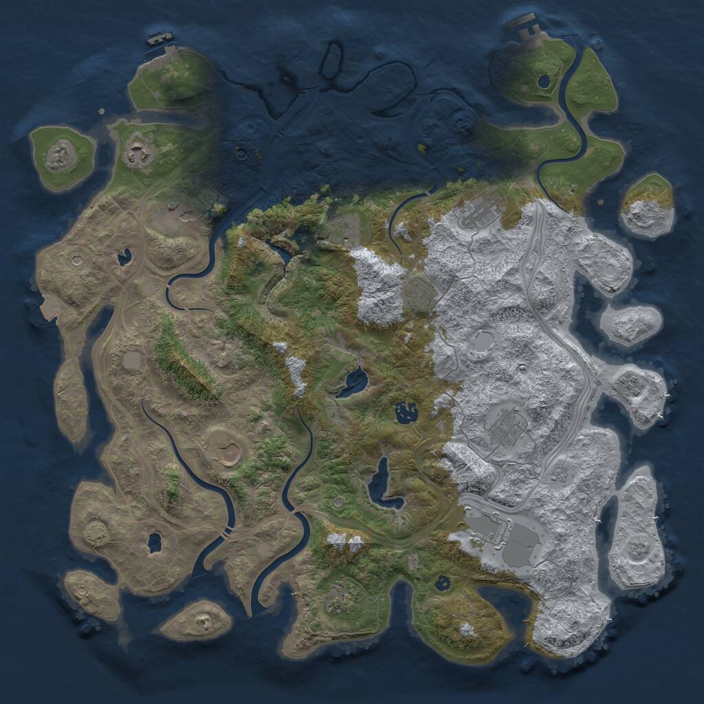Rust Map: Procedural Map, Size: 4500, Seed: 850028205, 17 Monuments