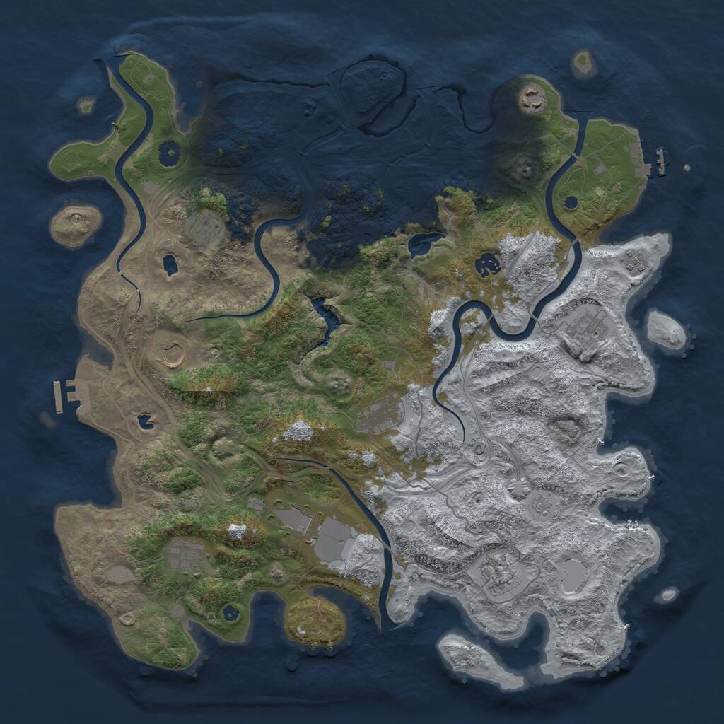 Rust Map: Procedural Map, Size: 4500, Seed: 1913506547, 16 Monuments