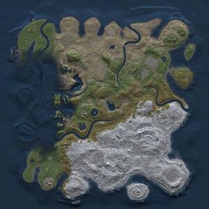 Thumbnail Rust Map: Procedural Map, Size: 4096, Seed: 121602297, 16 Monuments