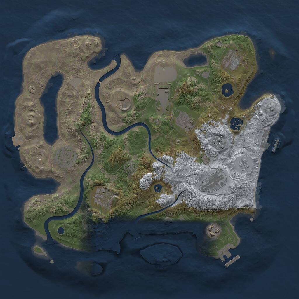 Rust Map: Procedural Map, Size: 3500, Seed: 1779390000, 16 Monuments