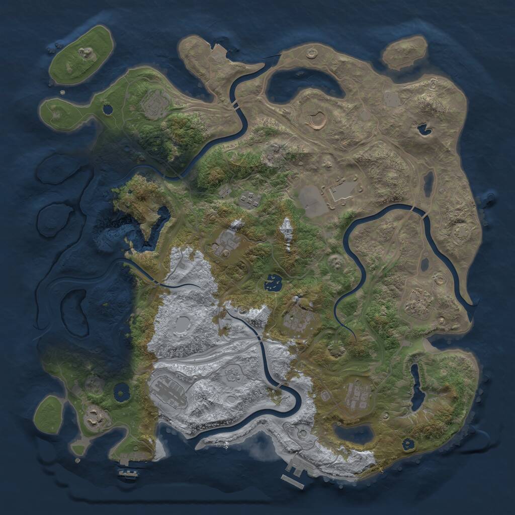 Rust Map: Procedural Map, Size: 4250, Seed: 41649817, 17 Monuments