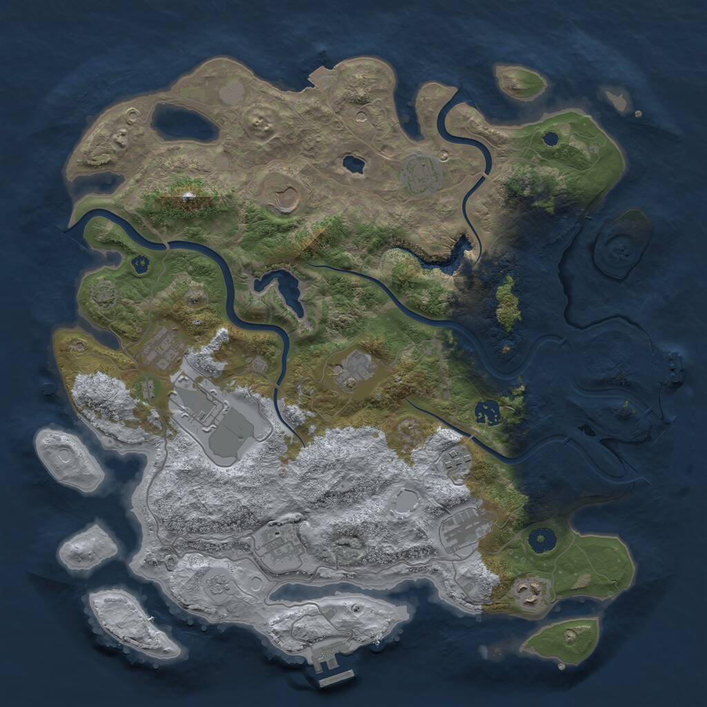 Rust Map: Procedural Map, Size: 4000, Seed: 8305194, 16 Monuments