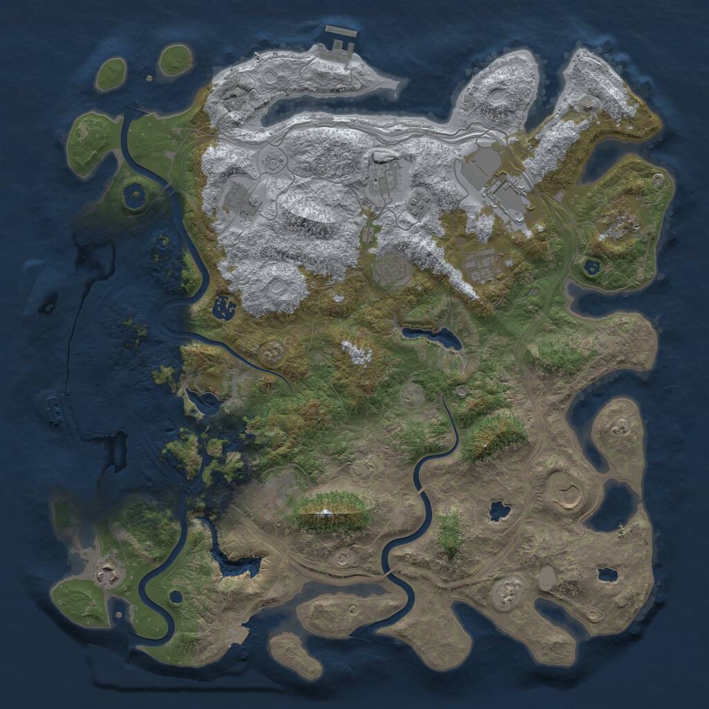 Rust Map: Procedural Map, Size: 4500, Seed: 565724237, 17 Monuments