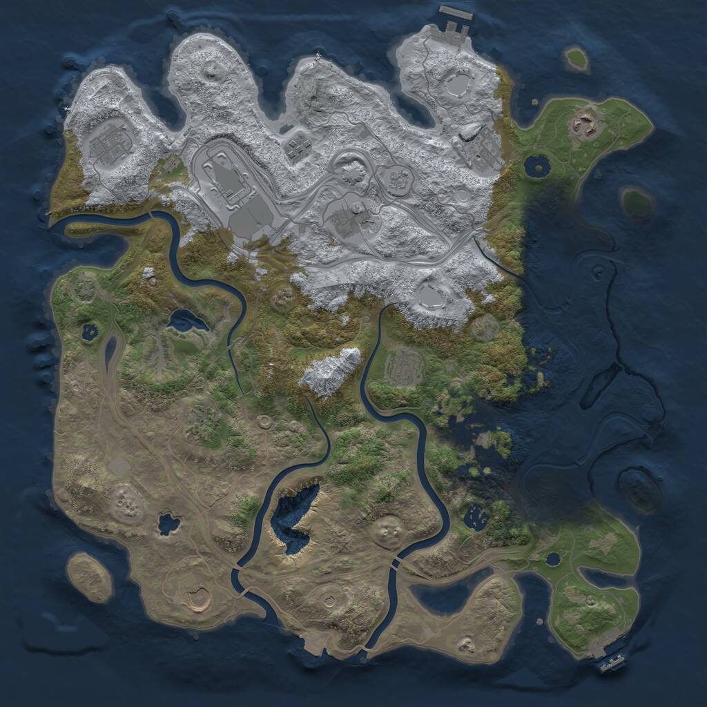 Rust Map: Procedural Map, Size: 4250, Seed: 508319173, 17 Monuments