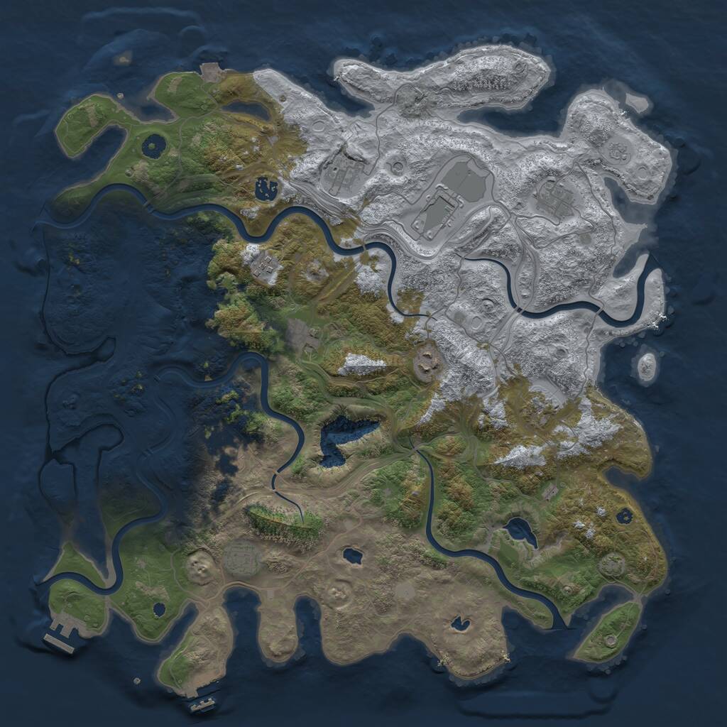 Rust Map: Procedural Map, Size: 4600, Seed: 1246489, 16 Monuments
