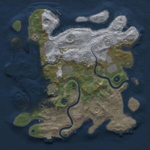 Thumbnail Rust Map: Procedural Map, Size: 3750, Seed: 2038301305, 15 Monuments