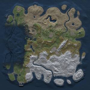 Thumbnail Rust Map: Procedural Map, Size: 4600, Seed: 1754428748, 16 Monuments
