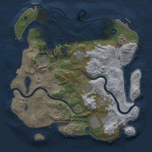 Thumbnail Rust Map: Procedural Map, Size: 3500, Seed: 528577341, 15 Monuments