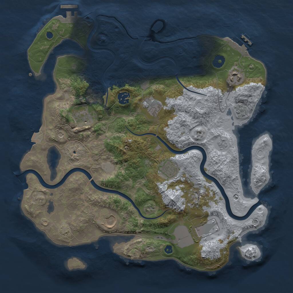 Rust Map: Procedural Map, Size: 3500, Seed: 528577341, 15 Monuments
