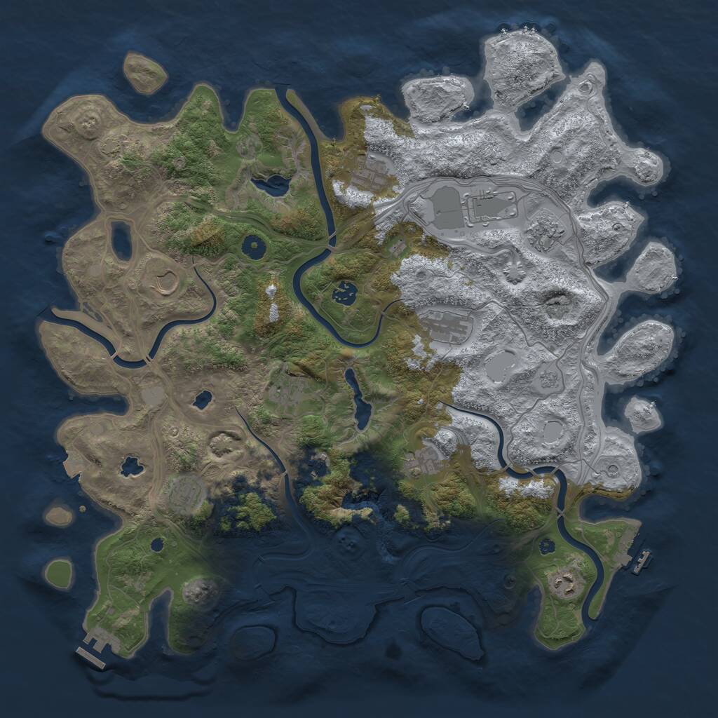 Rust Map: Procedural Map, Size: 4500, Seed: 673336284, 17 Monuments