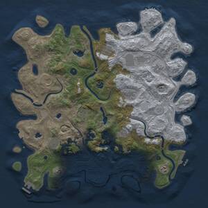Thumbnail Rust Map: Procedural Map, Size: 4500, Seed: 673336284, 17 Monuments