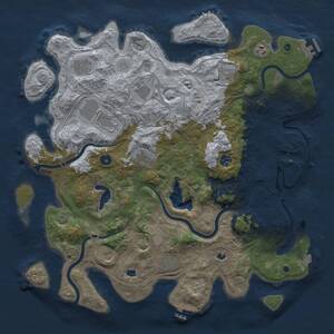 Thumbnail Rust Map: Procedural Map, Size: 4500, Seed: 1838448028, 16 Monuments