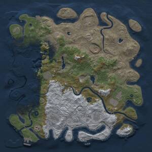 Thumbnail Rust Map: Procedural Map, Size: 4500, Seed: 1355939777, 17 Monuments