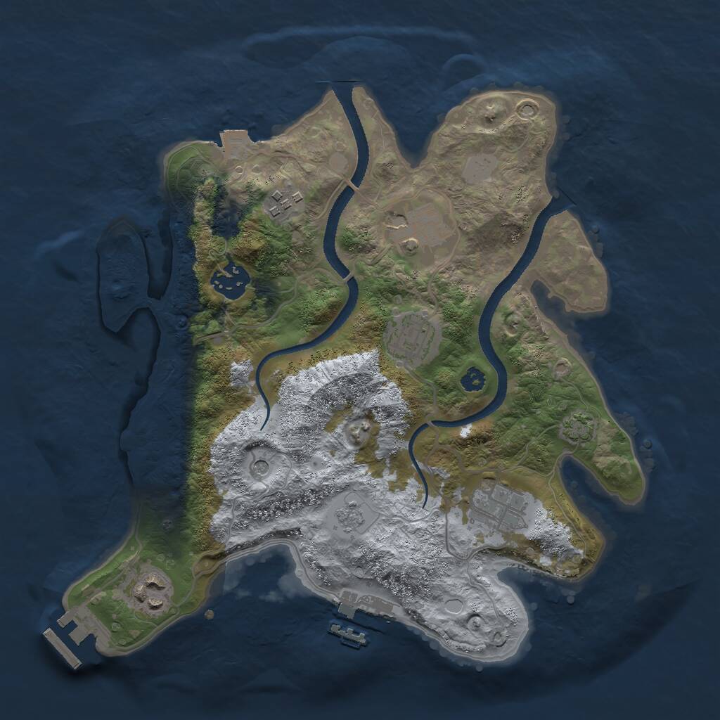 Rust Map: Procedural Map, Size: 3000, Seed: 13377648, 12 Monuments