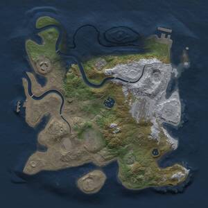 Thumbnail Rust Map: Procedural Map, Size: 3000, Seed: 1515688193, 11 Monuments