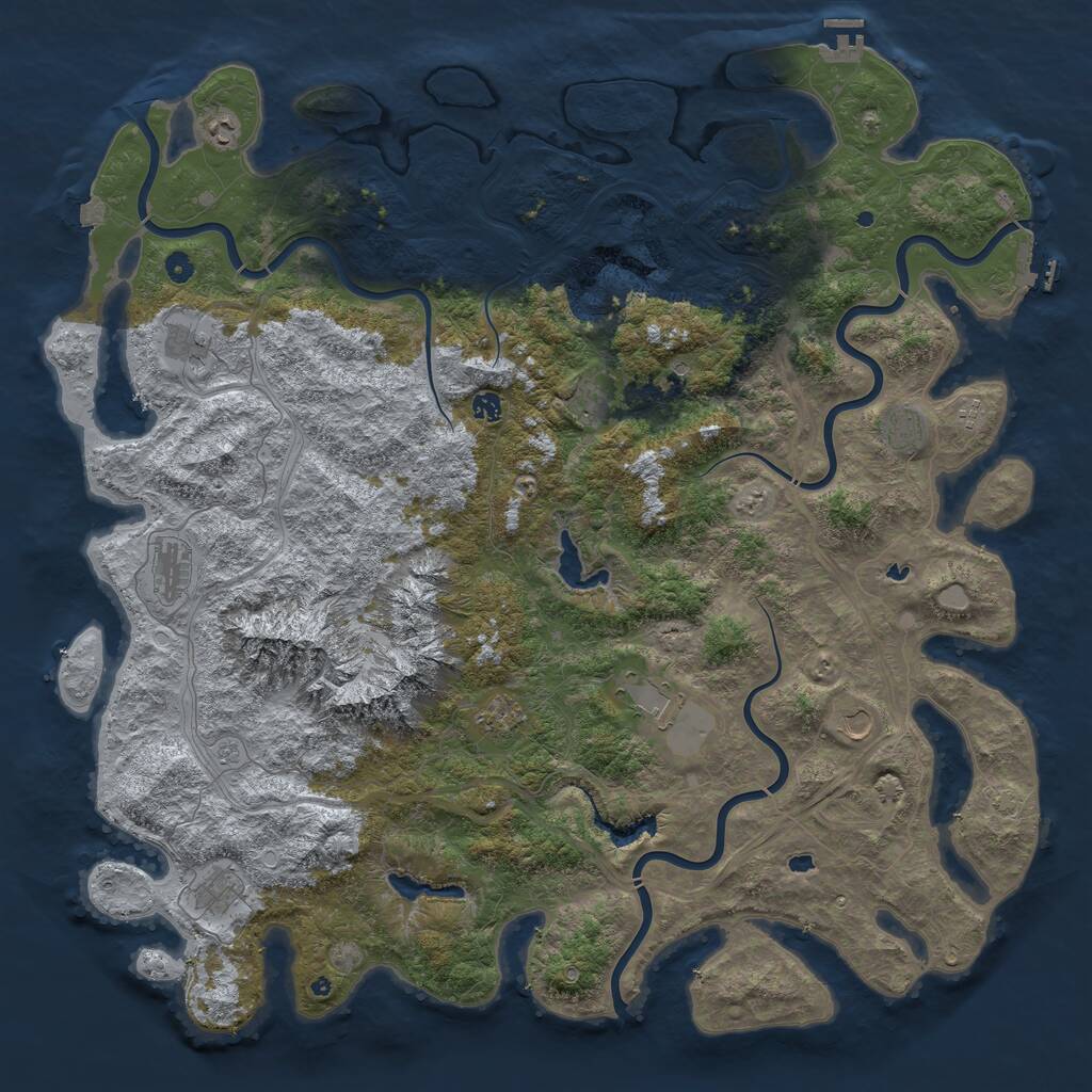 Rust Map: Procedural Map, Size: 5500, Seed: 1539321495, 17 Monuments