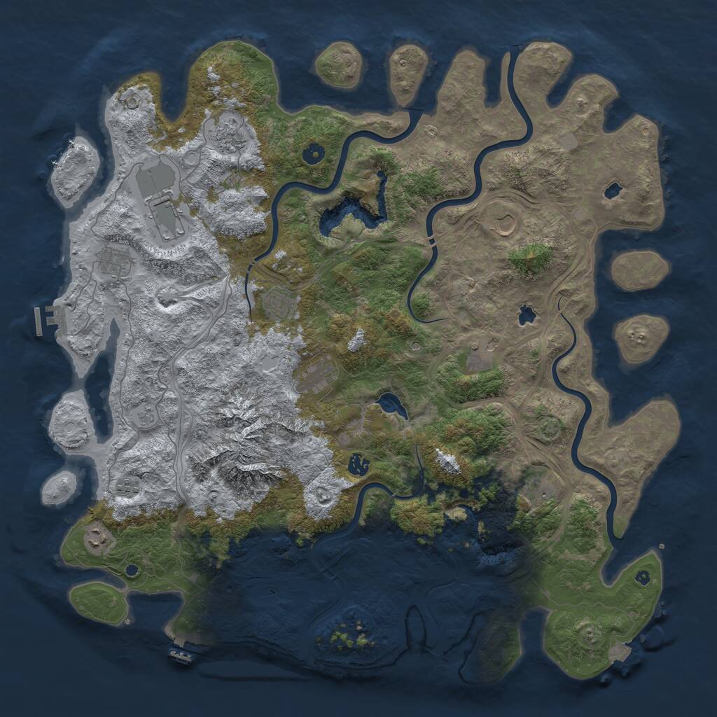 Rust Map: Procedural Map, Size: 5000, Seed: 12288382, 17 Monuments