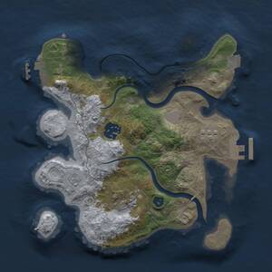 Thumbnail Rust Map: Procedural Map, Size: 2500, Seed: 592347386, 8 Monuments