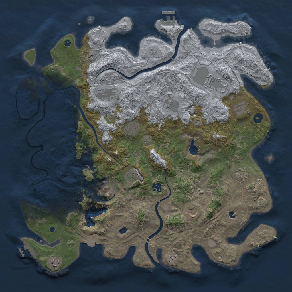 Rust Map: Procedural Map, Size: 4500, Seed: 1111517765, 17 Monuments