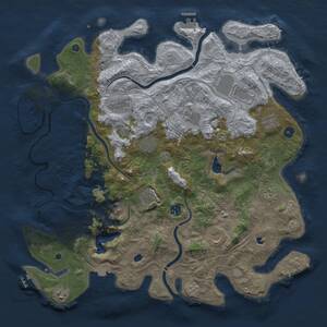 Thumbnail Rust Map: Procedural Map, Size: 4500, Seed: 1111517765, 17 Monuments